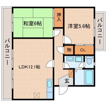 間取図 天竜浜名湖鉄道<天浜線>/掛川市役所前駅 徒歩9分 3階 築27年