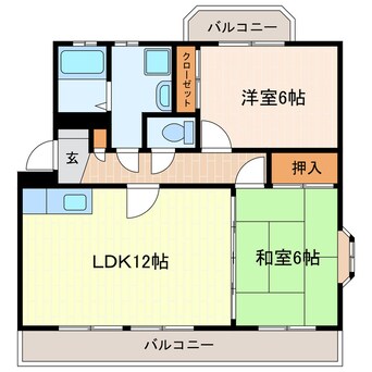 間取図 東海道本線/掛川駅 車移動　10分2.8km 2階 築21年