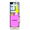 ルースヤハタ 1Kの間取り