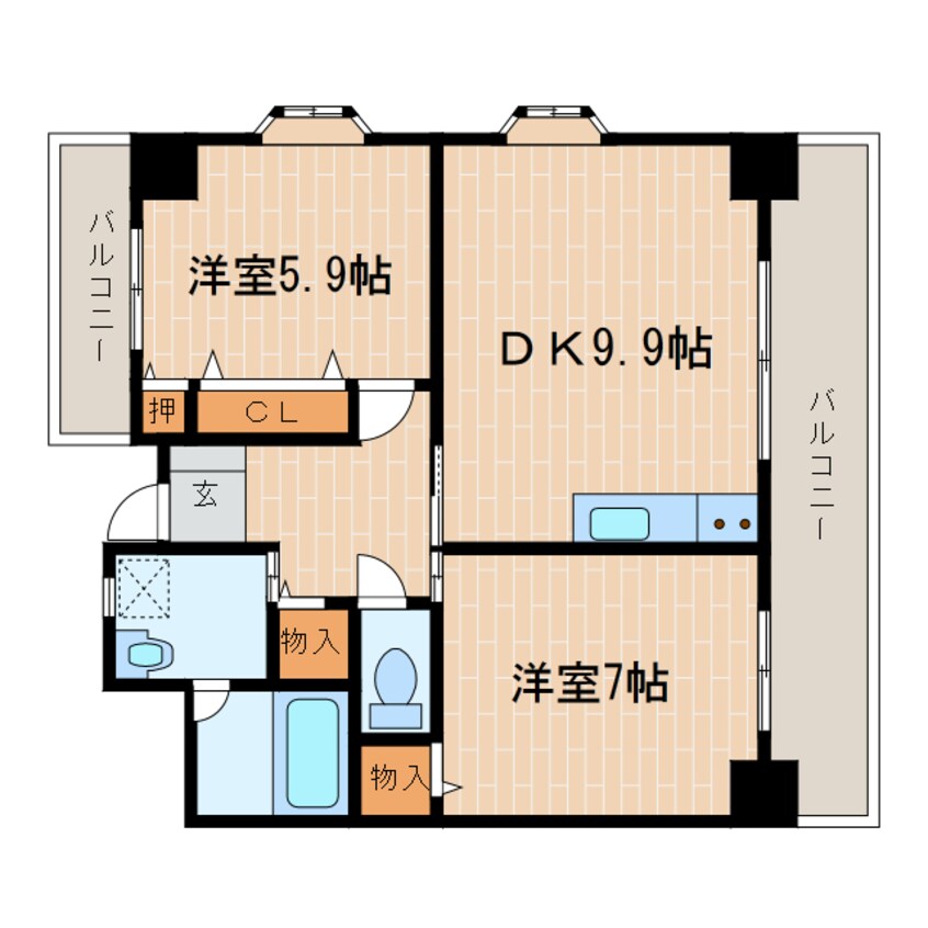 間取図 東海道本線/掛川駅 徒歩2分 1階 築20年