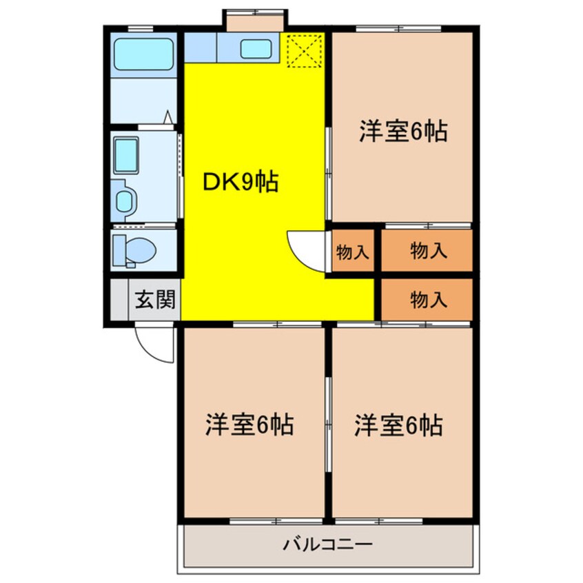 間取図 東海道本線/掛川駅 徒歩14分 1階 築27年