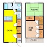 東海道本線/掛川駅 バス:6分:停歩7分 1-2階 築22年 2DKの間取り