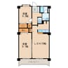 ラフィーネ掛川bⅡ 2LDKの間取り