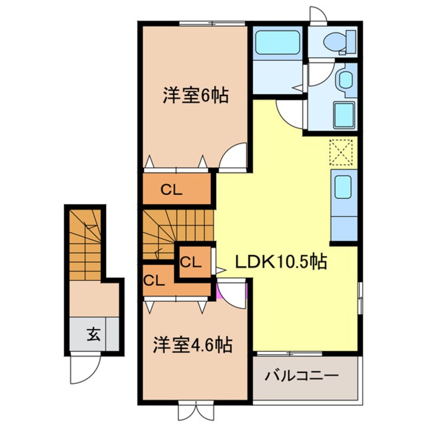 間取図 東海道本線/掛川駅 バス38分国安下車:停歩5分 2階 築23年