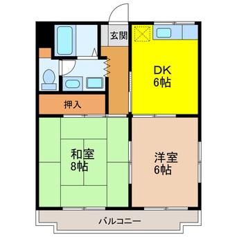 間取図 掛川市市街地循環バス(北回り）/天王町西 徒歩2分 1階 築28年