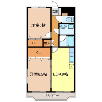 間取図 東海道本線/掛川駅 車移動　8分3km 2階 築19年