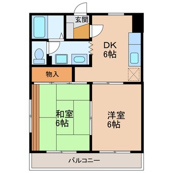 間取図 東海道本線/掛川駅 徒歩19分 2階 築29年