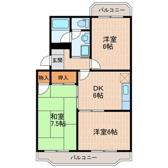 間取図 東海道本線/掛川駅 徒歩17分 3階 築26年