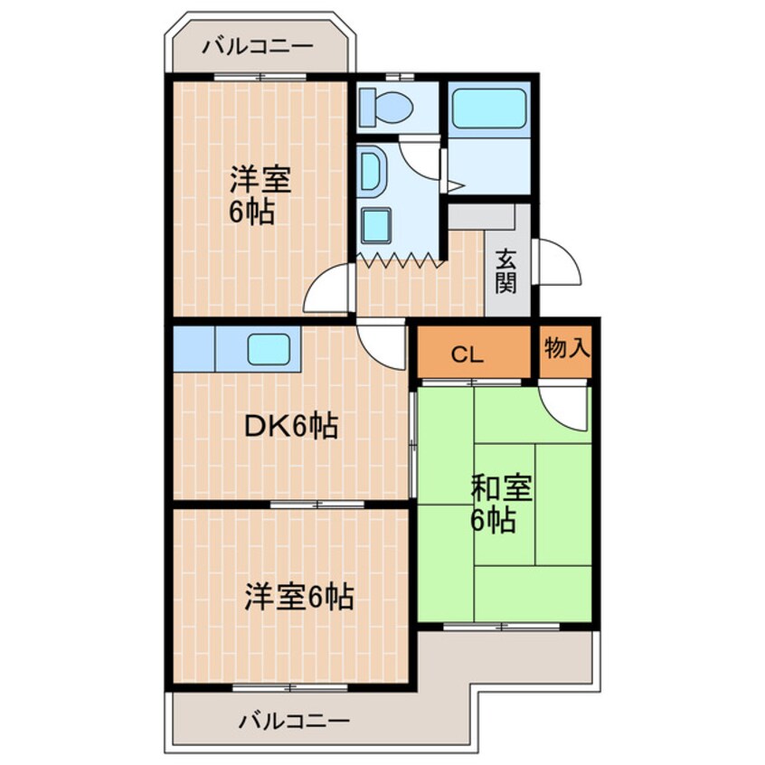 間取図 東海道本線/掛川駅 徒歩3分 2階 築28年