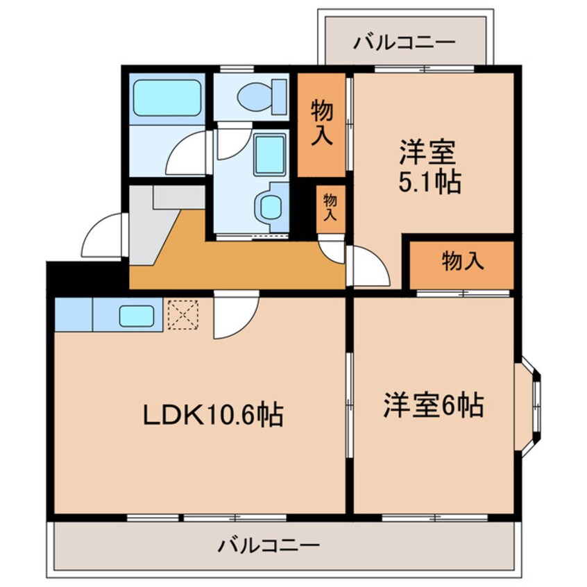 間取図 東海道本線/掛川駅 車移動　24分14.7km 2階 築23年