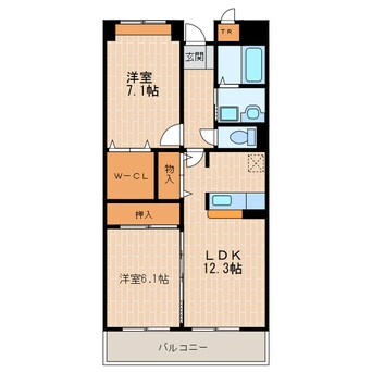 間取図 東海道本線/愛野駅 徒歩2分 5階 築20年