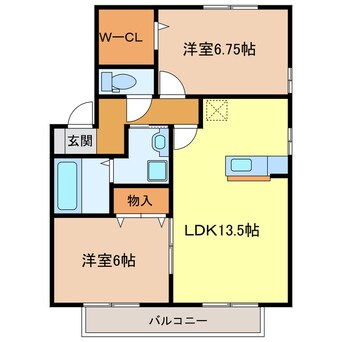 間取図 東海道本線/掛川駅 バス9分構江下車:停歩3分 2階 築20年