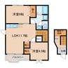サンバーストＢ 2LDKの間取り