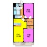 グランストーク下平川 2LDKの間取り