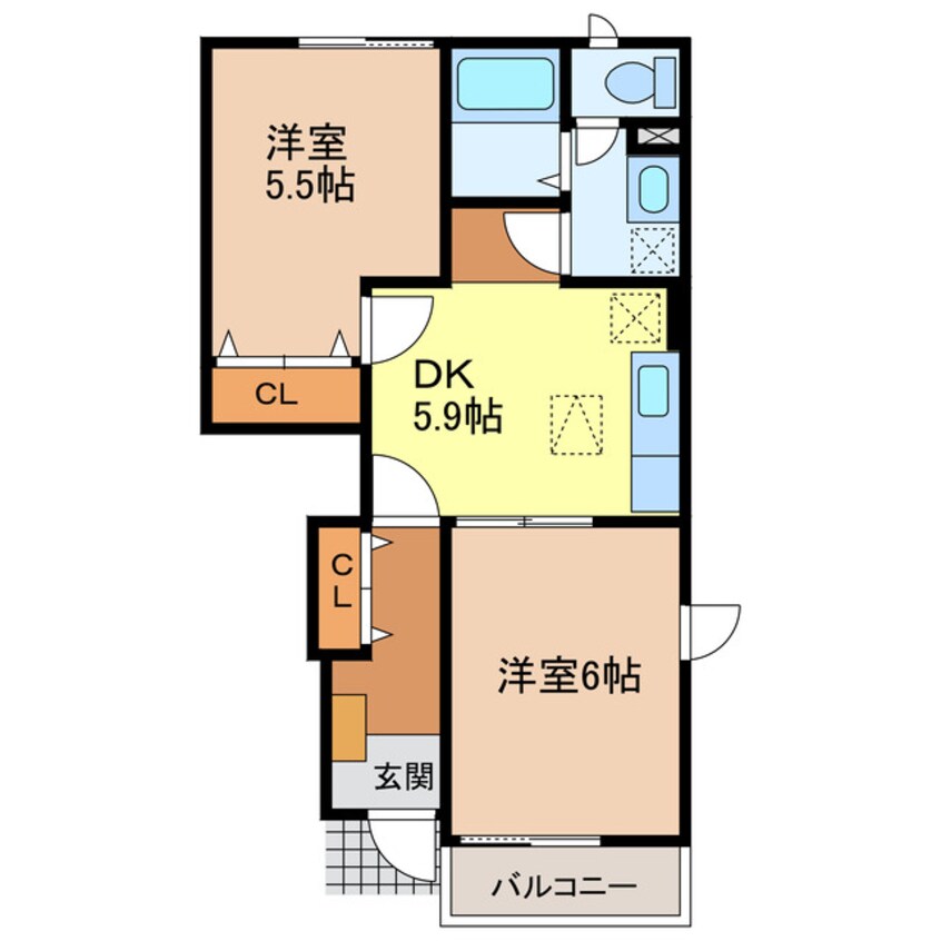 間取図 東海道本線/掛川駅 バス29分中川原下車:停歩9分 1階 築20年