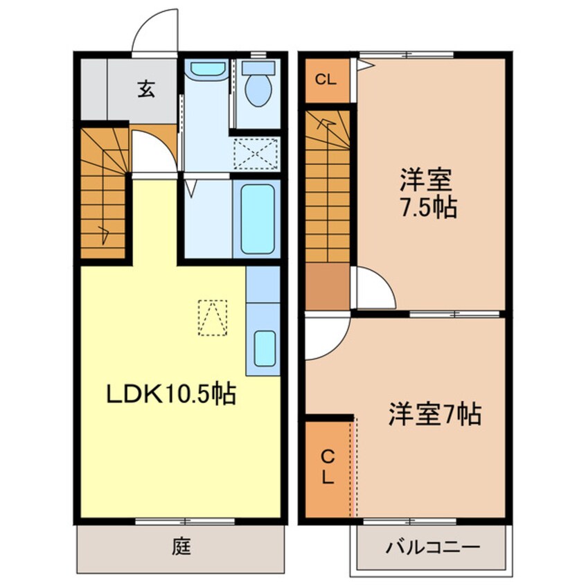 間取図 東海道本線/掛川駅 バス10分桜木入口駅下車:停歩7分 1-2階 築11年