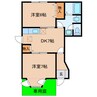 ＲＩＶＡＢＩＧ－Ｂ 2DKの間取り