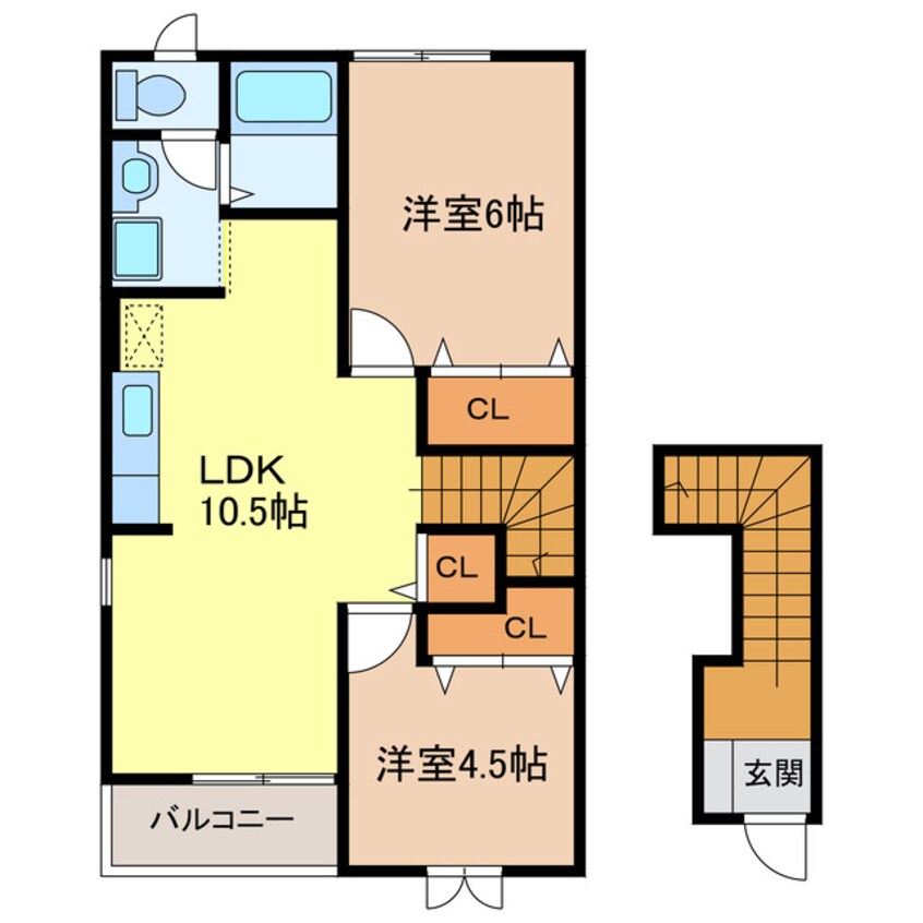 間取図 東海道本線/袋井駅 バス27分横須賀車庫前下車:停歩5分 2階 築20年