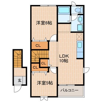 間取図 東海道本線/掛川駅 車移動　25分14.7km 2階 築22年