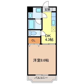 間取図 東海道本線/愛野駅 徒歩2分 4階 築22年