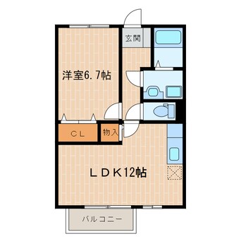 間取図 東海道本線/掛川駅 徒歩17分 2階 築18年