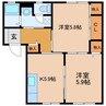 ブリーズ柳 2Kの間取り