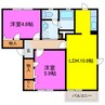 コーポエミーナ 2LDKの間取り