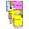 ランドネⅠ 1LDKの間取り