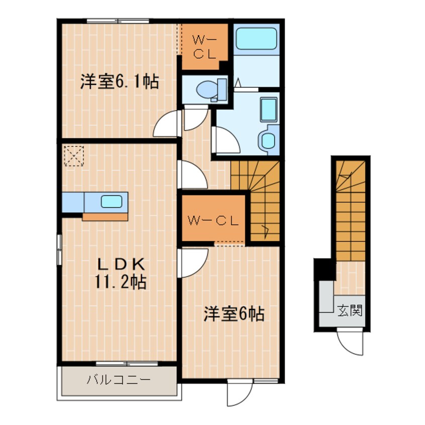 間取図 東海道本線/掛川駅 車移動　7分2.8km 2階 築11年