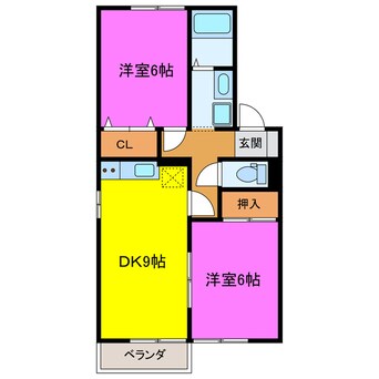 間取図 東海道本線/掛川駅 徒歩22分 1階 築25年