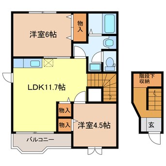 間取図 東海道本線/掛川駅 徒歩19分 2階 築27年