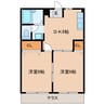 シティハイツフラットリバー 2DKの間取り