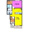 ランドネⅡ 1LDKの間取り