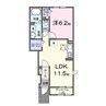 アコール 1LDKの間取り
