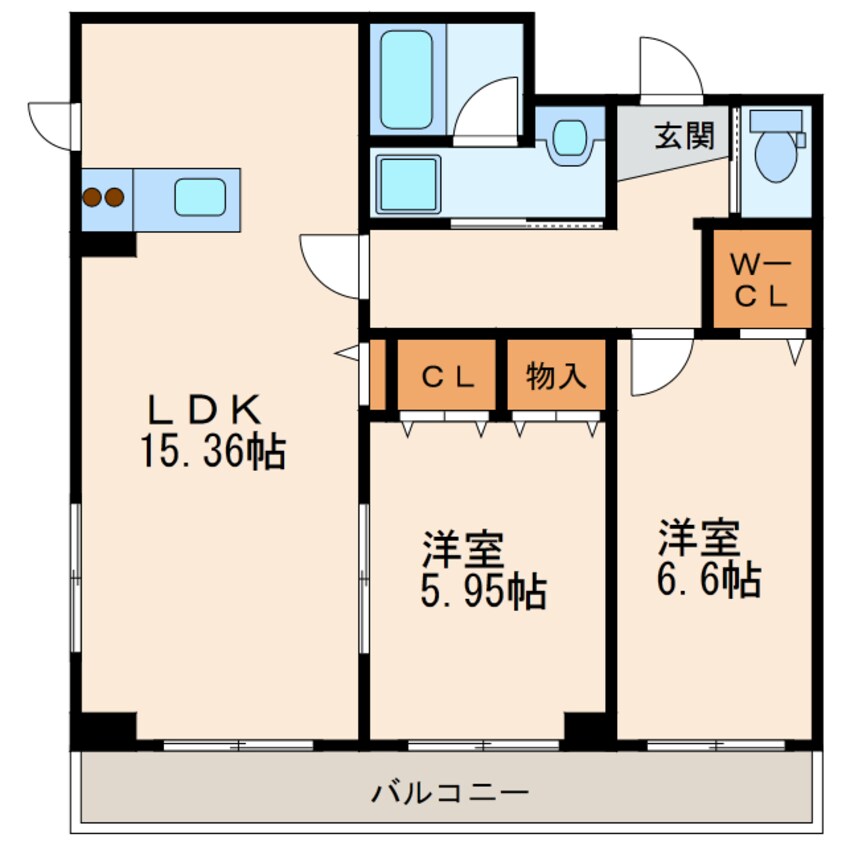 間取図 東海道本線/掛川駅 徒歩8分 2階 築12年