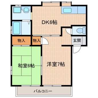 間取図 東海道本線/掛川駅 バス8分宮脇下車:停歩8分 2階 築28年