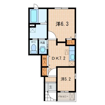 間取図 東海道本線/掛川駅 徒歩20分 1階 築16年