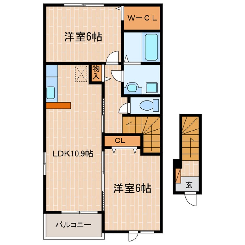 間取図 東海道本線/掛川駅 車移動　8分3.7km 2階 築9年