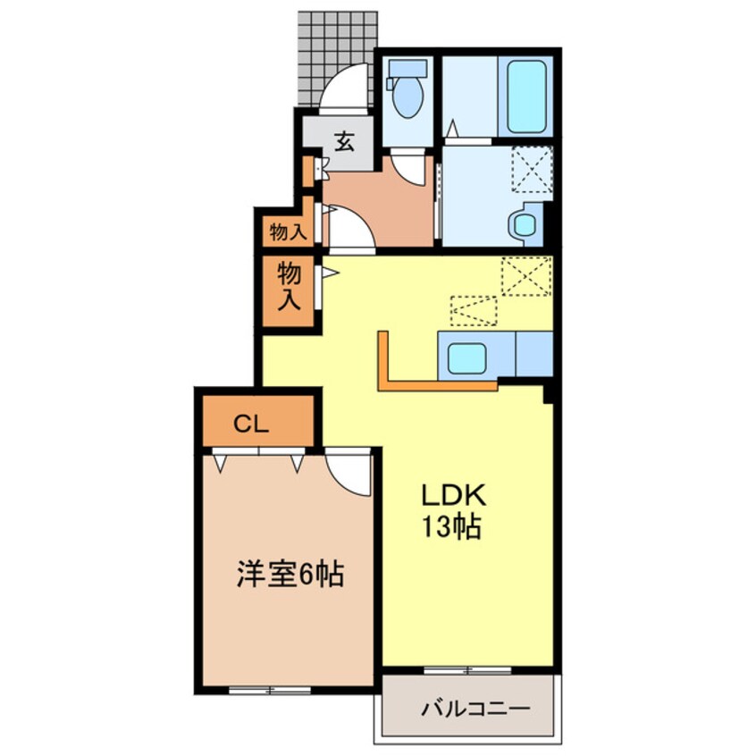 間取図 東海道本線/菊川駅 徒歩6分 1階 築8年