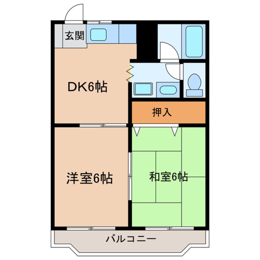 間取図 東海道本線/掛川駅 徒歩5分 2階 築36年