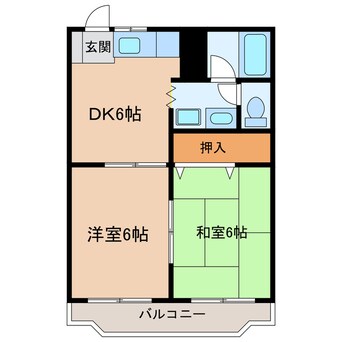 間取図 東海道本線/掛川駅 徒歩5分 2階 築36年
