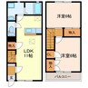 東海道本線/掛川駅 徒歩15分 1-2階 築26年 2LDKの間取り