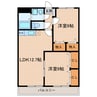 シーダーナイン 2LDKの間取り