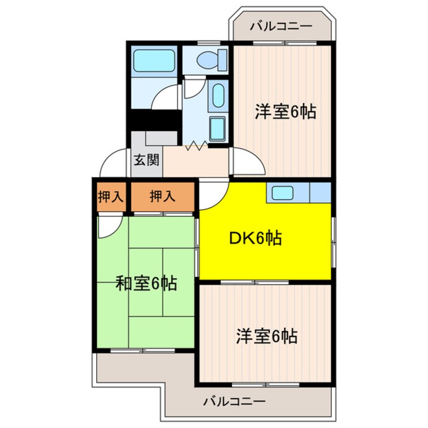 間取図 ハイツ百合の木Ⅱ