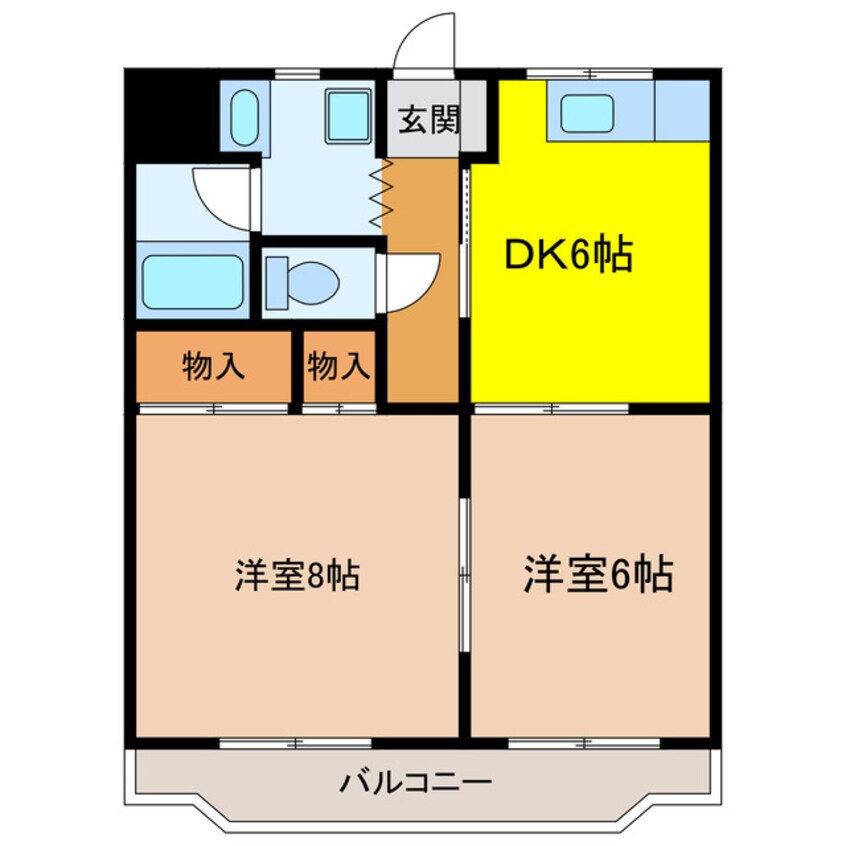 間取図 東海道本線/菊川駅 徒歩24分 2階 築26年