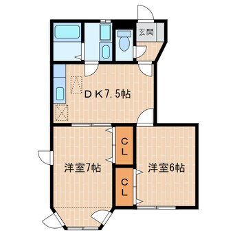 間取図 天竜浜名湖鉄道<天浜線>/桜木駅 徒歩8分 1階 築26年