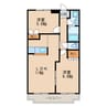 サンライトクロス 2LDKの間取り