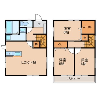 間取図 東海道本線/菊川駅 バス11分白岩下下車:停歩4分 1-2階 築12年