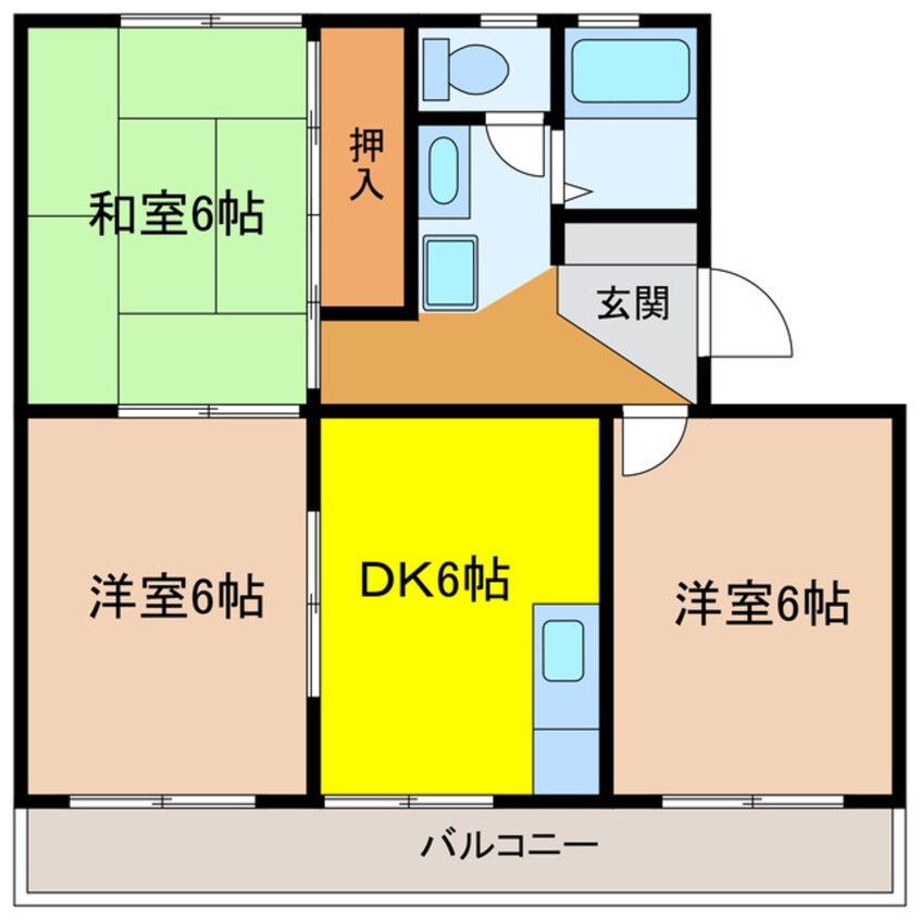 間取図 東海道本線/掛川駅 徒歩20分 2階 築29年