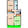 グリーンムクヘル 2DKの間取り